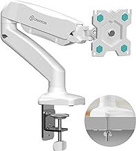ONKRON Single Monitor Arm Desk Mount for 13-32 Inch Screen, monitor Desk Mount Weight up to 8 kg - Gas Spring Monitor Arm VESA 75x75 & VESA 100x100/Desk Screen mount Tilt Swivel Rotation G80-W White