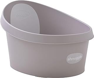 Shnuggle Toddler Bath Tub | Larger bath for bigger kids at Bathtime | Includes warm and soft foam backrest | Grippy Anti-Slip Surface | Includes Easy Drain Bath Plug | Taupe Beige