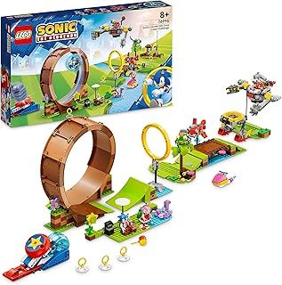 LEGO Sonic the Hedgehog Sonic's Green Hill Zone Loop Challenge, Buildable Game Toys for Kids, Boys & Girls with 9 Characters including Dr. Eggman and Amy Figures 76994