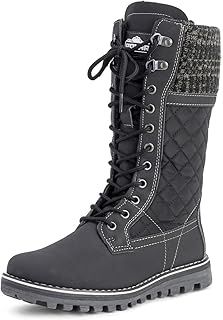 Womens Faux Fur Warm Thermal Waterproof Outdoor Walking Snow Winter Rubber Sole Calf Boots