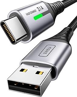 INIU USB C Charger Cable 2m 3.1A Type C Cable Fast Charging, Braided USB A to USB-C Phone Charger Cable USBC for iPhone 16 15 Pro, Samsung Galaxy S25 S24 Ultra, Pixel 9, iPad Air, Switch, Steam etc.