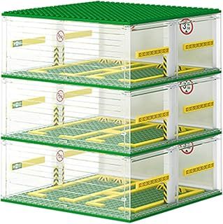 Garage for Speed Champions Cars, Building Blocks Garage DIY 3-Layer Display Case Car Parking Garage, Carport Compatible with Building Blocks Sports Cars (Without Cars)