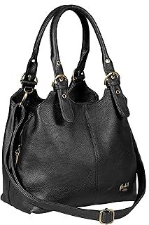 Womens Multiple Pockets Handbag - Medium Size Multi Compartments Bag with a Long Shoulder Strap - AMELIA