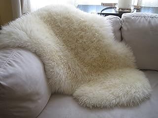 INDIGOSILK Genuine Natural Ivory Sheepskin Rug by Indigo Silk (Super Large)