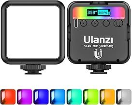 ULANZI Video Light RGB, VL49 Led Camera Light Mini 360° Full-Color w 3 Cold Shoe, Portable Light Rechargable 2500K-9500K, On Camera Light with Support Magnet Adsorption