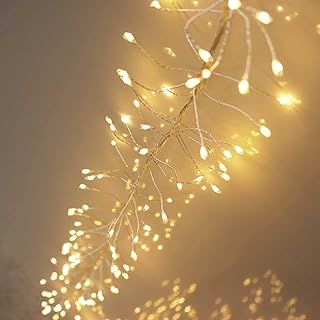 480 LED Cluster Lights – Warm White Plug-in Christmas Fairy Lights on Silver Wire, Indoor Outdoor String Lights, Small LED Cluster Christmas Decorations