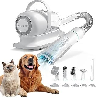Neakasa P1 Pro Self Cleaning Dog Cat Grooming Kit with Vacuum Suction 13000 Pa, Professional Grooming Clippers Thick Short Long Hair, 5 Proven Grooming Tools, Shedding, Brush for Dogs Cats