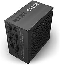 NZXT C1200 PSU - 1200 Watt Gaming PC Power Supply – ATX 3.0 – PCIe 5.0 12VHPWR Connector – 80 Plus Gold Efficiency – Fully Modular – Zero Fan Mode – Black Sleeved Cables – 10 Year Warranty – Black