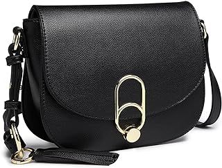 Miss Lulu Women Cross Body Bag Fashion Tassel Decoration Zipper Handbags Flap with Lock Closure Shoulder Bag