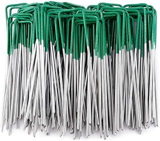Artificial Grass Turf U Pins Galvanised Metal Pegs Staples Weed Garden Bevelled (U pins, 50, pegs)