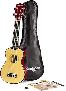 Martin Smith UK-212-A Soprano Ukulele with Ukulele Bag & Chord Book, Natural