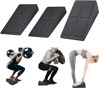 Squat Wedge Block Adjustable Non-Slip Squat Ramp Slant Board Calf Stretcher, Heavy Duty 3pcs Foam Foot Ankle Knee Stretcher Leg Extender, Incline Board Platform For Heel Elevated Squat and Calf Raise