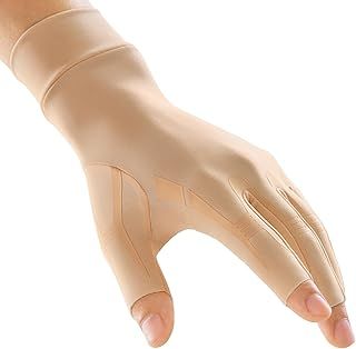 Compression Arthritis Gloves for Pain, Finger Strengthen Compression Gloves to Alleviate Hand Pains,Swelling, Fingerless Computer Typing Gloves for Rheumatoid, Tendonitis Women&Men-Skin-XS