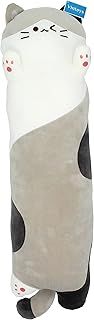 Vintoys Sleeping Cat Long Hugging Pillow Stuffed Animals Plush Soft Toy Grey 26"