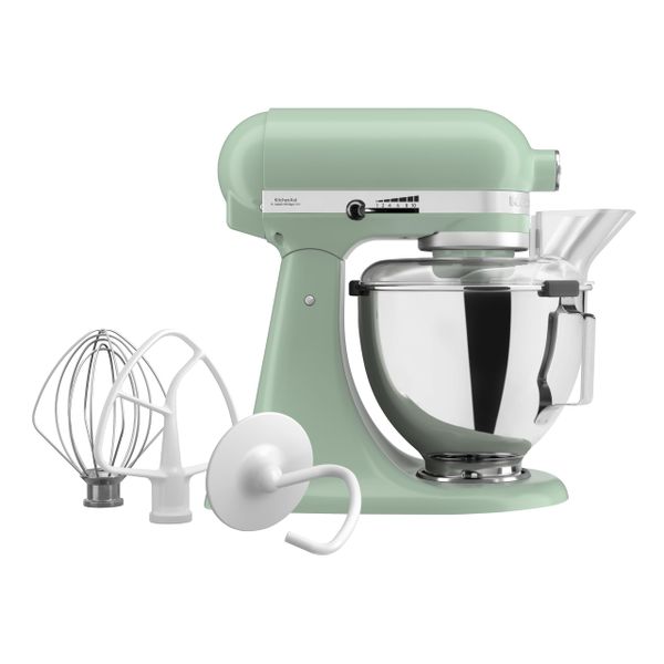KitchenAid Tilt-Head Stand Mixer, 4.3L Stainless Steel Bowl, Full Metal Construction, Planetary Mixing Action, 10 Speeds, Pouring Shield, Whisk, Flat Beater & Dough Hook, Cardamom