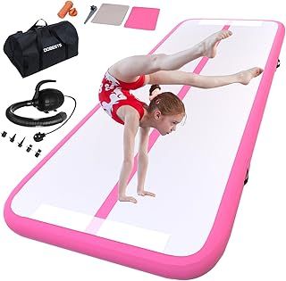 Inflatable Gymnastics Mat Tumbling Mat 6.6 ft 10 ft 13ft 16ft 20ft 4in/8in Thick Tumble Track Air Mat for Gymnastics For Home Kids Tumble Training Gymnastics/Yoga/Water/Dance