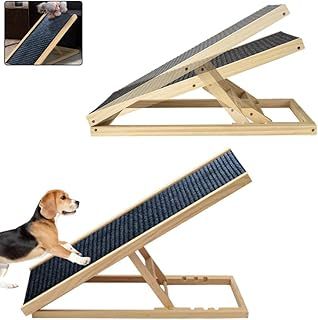 Dog Ramp Pet Puppy Ramp Adjustable Heights Non-Slip Carpet Stair-Solid Wooden Ramp Dog Ramp For Sofa& Bed （S 35 * 70cm）