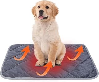 DAJASD Self Heating Pet Pad, 70x48CM Self Heated Dog Bed with 5-Layer, Washable & Anti Slip Dog Blanket for Indoor Outdoor, Self-Warming Pet Bed Mat for Dogs Cat Rabbits Puppies Kittens