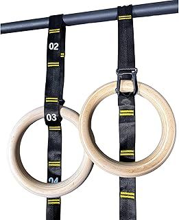 COMMERCIAL Grade Gymnastic Rings with Adjustable Straps - Gym Rings for Calisthenics Training, Gymnastic Training, Bodyweight Exercises
