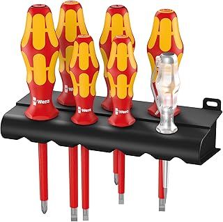 Wera 160 i/165 i/7 VDE Kraftform Alloy Steel Lasertip screwdriver Set, SL/PZ, 7pc, 05006148001 , Multi-colour