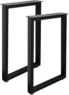 Jahof Metal Table Legs 70 cm, Rectangular Desk Legs with Adjustable Feet, Heavy Duty Industrial Furniture Legs for DIY Table, Desk, Bench, Set of 2 (W45cm x H70cm)