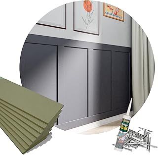 Moisture-Resistant Paintable 3D Wood Wall Panelling Kit | 8 x 1000mm MDF Wall Panels | Includes Adhesive, Panel Pins & DIY Instructions | Shaker Style for Living Room, Office