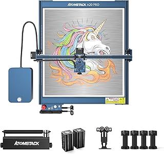 ATOMSTACK A20 Pro Laser Engraver 130W with R3 Pro Laser Rotation Roller, 20W Optical Power Laser Engraving Cutter Machine with Twin-Cylinder F30 Pro Air Assist kit, Engraving Area 400x400mm