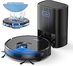 L6 Nex Robot Vacuum with Mop, 3 in 1 Robot Hoover with Self-Empty Station, Up to 60 Days of Hands Free Cleaning, Ultra Strong 3,500 Pa Suction to Remove Hair, Dust, Mop Pad