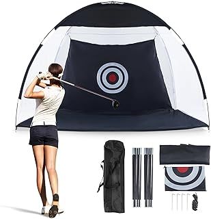 Golf Practice Net 10x7ft Golf Hitting Net Chipping net with Swing Training Targets and Carry Bag for Kids Adult Indoor Outdoor Garden Home Backyard Sports