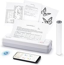 iDPRT MT890 Portable Printer - Mobile Thermal Printer for Travel, Inkless Technology for Vehicles, Office, Home, School, Bluetooth Connection Compatible with iOS, Android, Tablet & Laptop - White