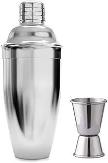 Cocktail Shaker, Cocktail Maker Set, 750 ml Cocktail Shaker Strainer Bartender Mixer Tool Home Liquor Cobbler Shakers with Stainless Steel Jigger for Martini Drink Cocktail Making Kit