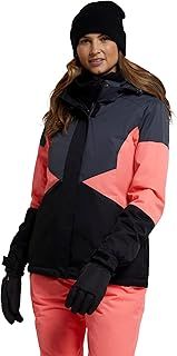 Mountain Warehouse Moon Women's Ski Jacket - Snowproof, Adjustable Hood - Ideal for Sports, Skiing, Snowboarding, Standard Length, Winter, 7 Pockets, Polyester, T-Back, Anorak, UK Size