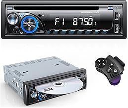 9V-24V Car Stereo Radio Bluetooth with CD DVD Player,1DIN RDS/FM/AM Car Radio Bluetooth Handsfree 7 Colors MP3 Player with 2 USB/SD/AUX(Multi-coloured)