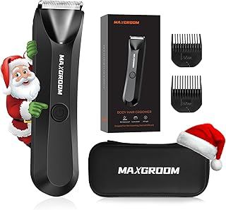 ManScape Body Hair Trimmer Men, Electric Razor for Pubic Hair, Ball Shaver with Stored Case, IPX7 Waterproof Body Groomer for Private Parts (Black)