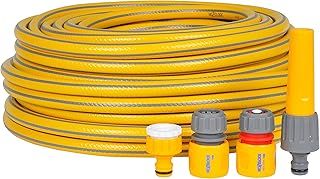 HOZELOCK - Starter Hose Kit ø 12.5mm (1/2") 30m : Versatile, UV-resistant Garden Hose, 4-layer Braided Reinforced Hose, Hard Wearing, Includes Fittings and Nozzle, 10 Year Guarantee* [7230P9000]