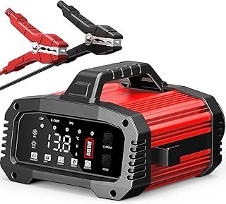 25Amp Car Battery Charger, 12V/24V Car Battery Charger, 8-Stage Charging Leisure Battery Charger, Automotive Smart Portable Battery Charger for Car, Motorcycle, Lead Acid Batteries & AGM.
