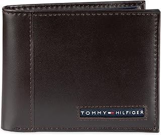 Tommy Hilfiger Men's Leather Wallet – Slim Bifold with 6 Credit Card Pockets and Removable ID Window, Black Cambridge, One Size