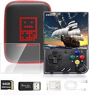 Handheld Game Console for Miyoo Mini Plus, 3.5 Inch IPS Screen Open Source Linux System Support Wi-Fi Battle Retro Emulator Console with Storage Case, 64G TF Card 10000+ Games 10+ Emulators Console