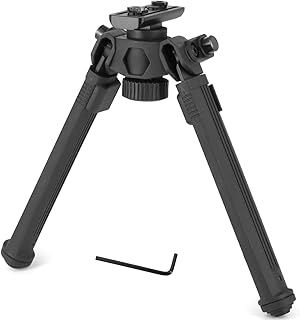 Rifle Bipod Mlok Picatinny Quick Detach Head with 360 Degrees Swivel 6 Adjustable Heights Bipod