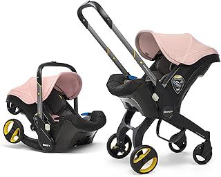 Doona+ Baby Car Seat & Travel Stroller Blush Pink - Convertible 0+ Car Seat and Pram with 5 Point Safety Harness - Ergonomic Pushchair and Travel System - ISOFIX Base Sold Separately