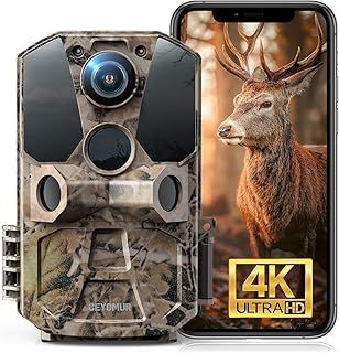 CEYOMUR Wildlife Camera, 4K 40MP WiFi Bluetooth Trail Camera with 120° Motion Sensor 0.2s Trigger Speed Hunting Cameras with 36pcs IR LEDs Night Vision and IP66 Waterproof for Wildlife Monitoring