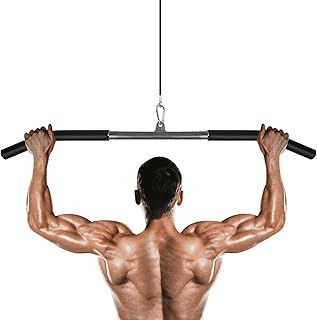 Lyndwin Fitness LAT Pulldown Bar - Gym Cable Machine Attachment, Curl & Tricep Press Down Bar for Back Arm Muscle Building & Strength Workout