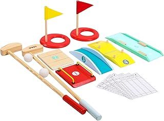 SOKA Wooden Golf Course Toy Set Indoor Outdoor Mini Golf Set Fun DIY Obstacles Holes Garden Beach Games Activities Playset Wood Club Equipment for Family Kids Children Girls Boys 3 year old +