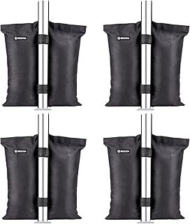 BROSYDA Gazebo Weights Set of 4 Heavy Duty, Sandbags Industrial Grade 600D Weights for Gazebo Legs, PVC Coating Inside, Sand Bags for Any Pop Up Tents Canopy Outdoor Patio (Double-tube)