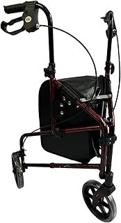Force Ultra Lightweight 3 Wheel Rollator Aluminium Tri Walker with Bag Flame Red