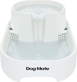 Dog Mate Large Pet Water Fountain for Dogs and Cats, 6 Litre Drinking Fountain - White