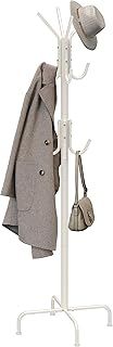 Simple Houseware Standing Coat and Hat Hanger Organizer Rack, 12 Hooks White