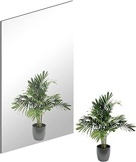 HD Wall Mirror Self Adhesive Glass Mirror High Clear Mirrors Stick On Frameless Large Adhesive Mirrors Tile for Bathroom, Bedroom, Living Room, Hallway Decoration(40 x 30cm)