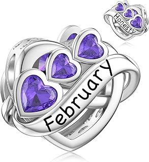 LANBEIDE Birthstone Charms for Pandora Charms, Sterling Silver Charms for PandoraBirthday Christmas Jewellry for Women