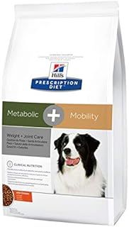 Hills Prescription Diet Canine Metabolic+Mobility Weight+Joint Care Adult Dry Dog Food with Chicken, 12 kg, for Overweight Dogs Suffering from Osteoarthritis